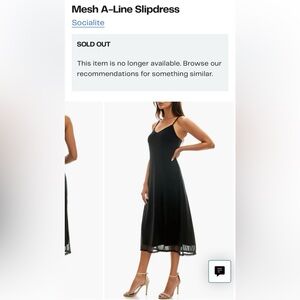 Black mesh a line slip dress. NWT